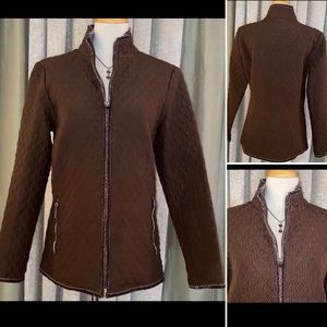 Liz Claiborne Weathered Velvet Trim Quilted Jacket